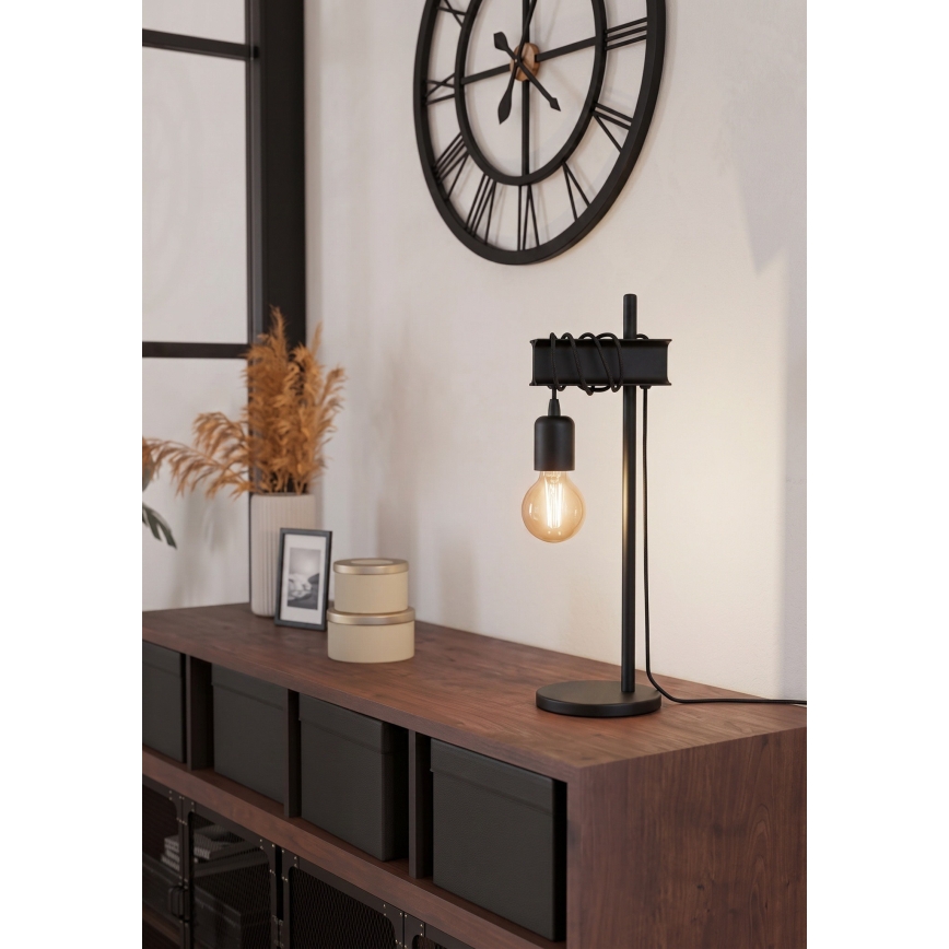 Eglo 43714 - Stalinis šviestuvas TOWNSHEND 1xE27/10W/230V juodas