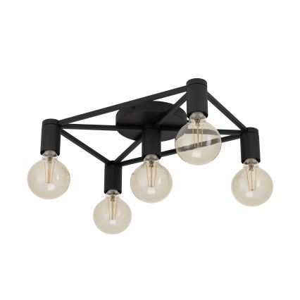 Eglo - Lubinis šviestuvas 5xE27/40W/230V juoda