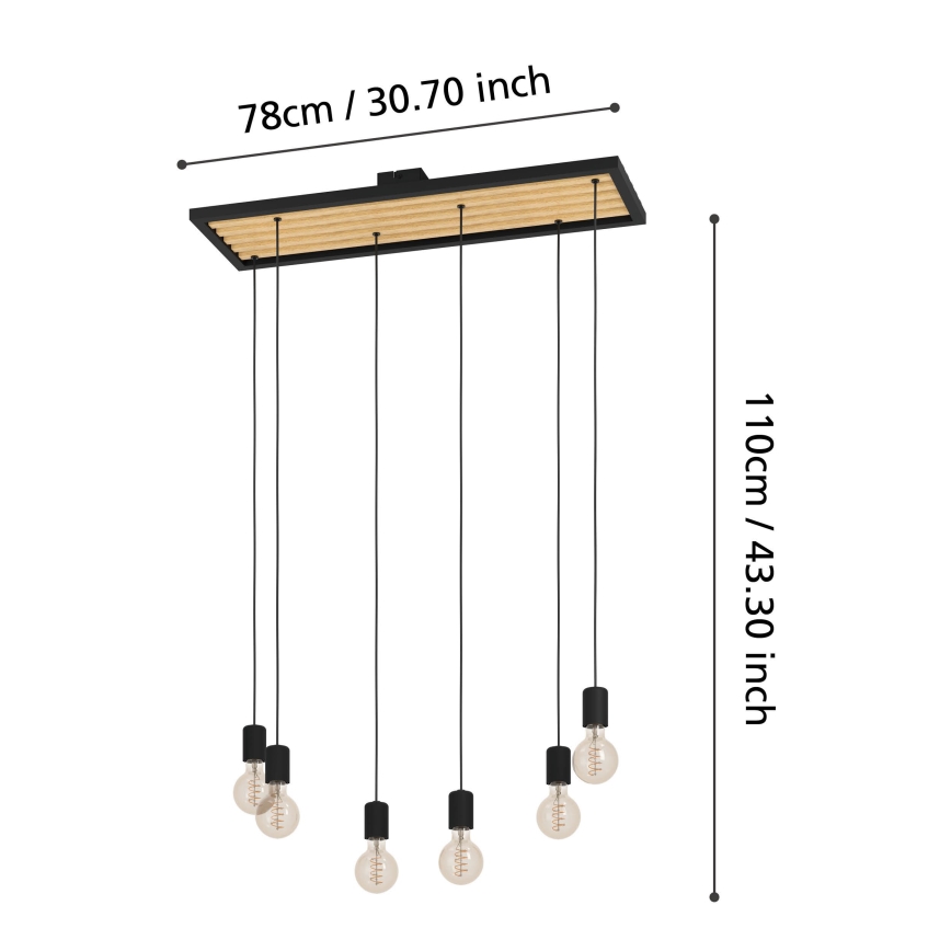 Eglo - Pakabinamas sietynas 6xE27/40W/230V