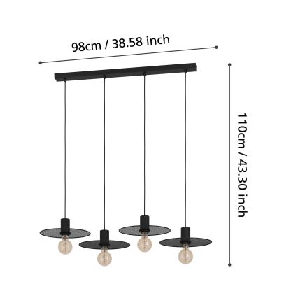 Eglo - Pakabinamas sietynas 4xE27/40W/230V