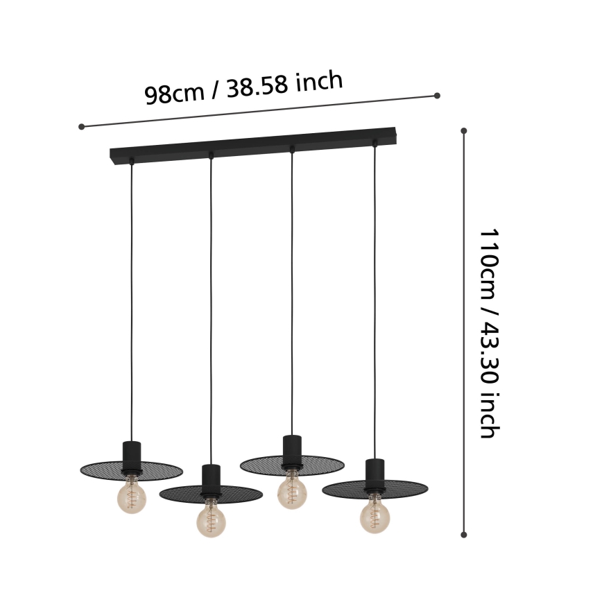 Eglo - Pakabinamas sietynas 4xE27/40W/230V
