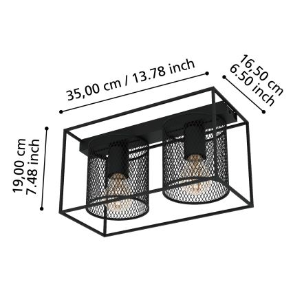 Eglo – Lubinis šviestuvas 2xE27/40W/230V