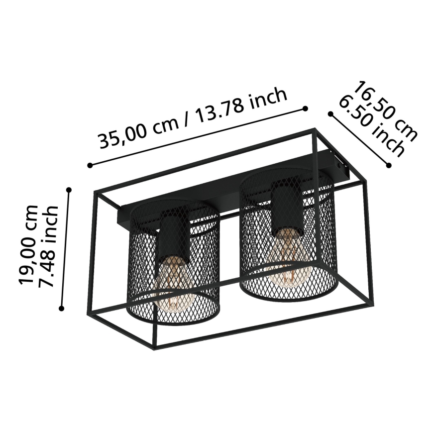 Eglo – Lubinis šviestuvas 2xE27/40W/230V