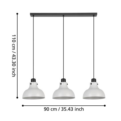 Eglo - Pakabinamas sietynas 3xE27/40W/230V