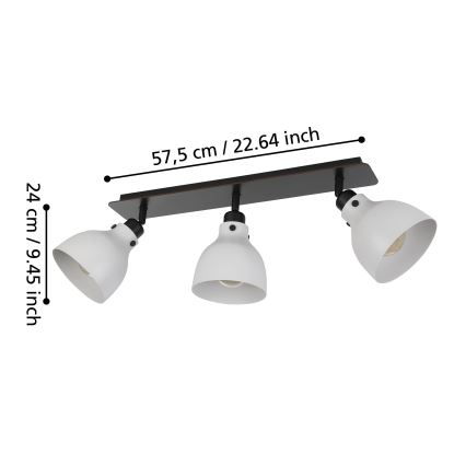 Eglo 43829 - Akcentinis apšvietimas MATLOCK 3xE27/40W/230V
