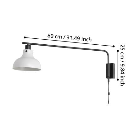 Eglo - Sieninis šviestuvas 1xE27/40W/230V