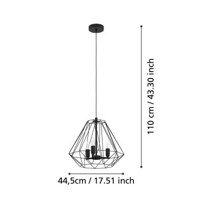 Eglo - Pakabinamas sietynas 3xE14/40W/230V