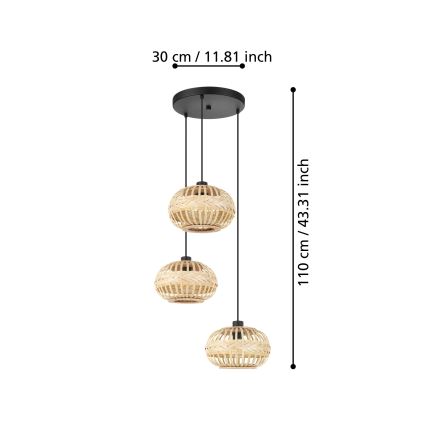 Eglo - Pakabinamas sietynas 3xE27/40W/230V diametras 48 cm