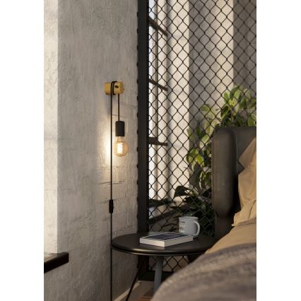 Eglo - Sieninis šviestuvas 1xE27/13W/230V juoda/smėlinė