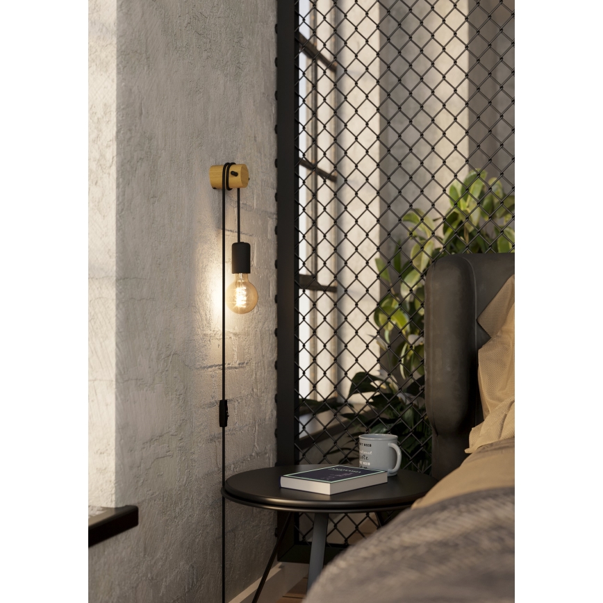 Eglo - Sieninis šviestuvas 1xE27/13W/230V juoda/smėlinė