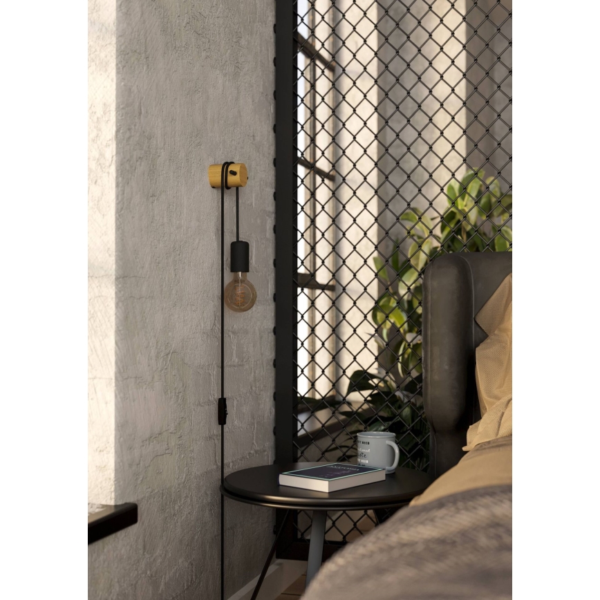 Eglo - Sieninis šviestuvas 1xE27/13W/230V juoda/smėlinė