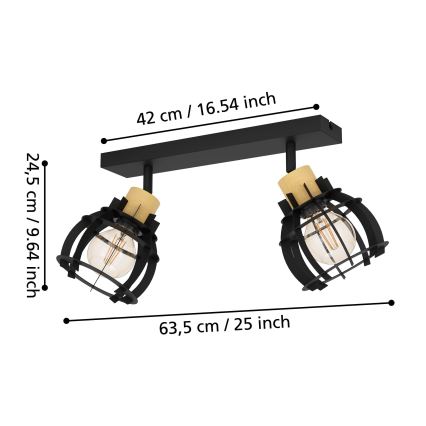 Eglo - Akcentinis apšvietimas 2xE27/40W/230V