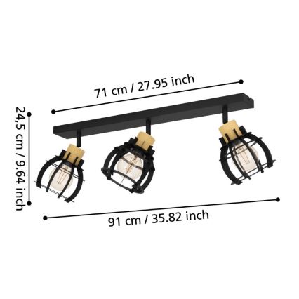 Eglo - Akcentinis apšvietimas 3xE27/40W/230V