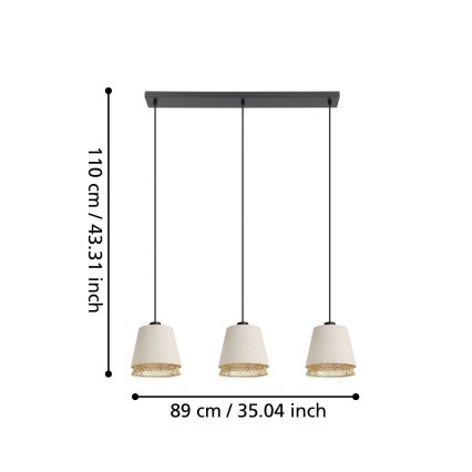 Eglo - Pakabinamas sietynas 3xE27/40W/230V