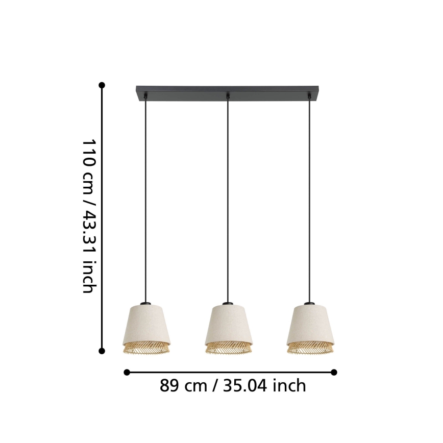 Eglo - Pakabinamas sietynas 3xE27/40W/230V