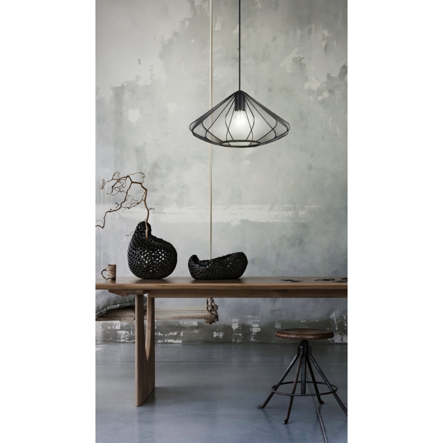 Eglo - Pakabinamas sietynas 1xE27/40W/230V diametras 42,5 cm juoda