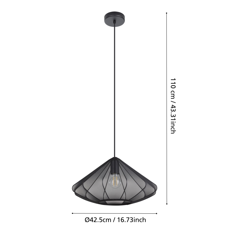 Eglo - Pakabinamas sietynas 1xE27/40W/230V diametras 42,5 cm juoda