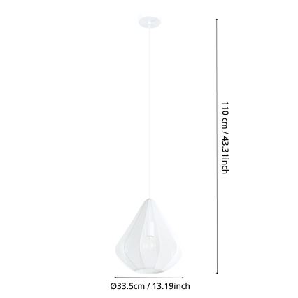 Eglo - Pakabinamas sietynas 1xE27/40W/230V diametras 33,5 cm balta