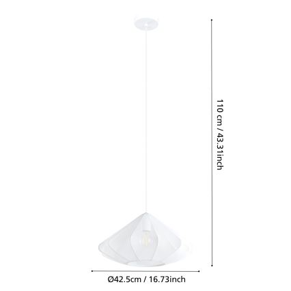 Eglo - Pakabinamas sietynas 1xE27/40W/230V diametras 42,5 cm balta