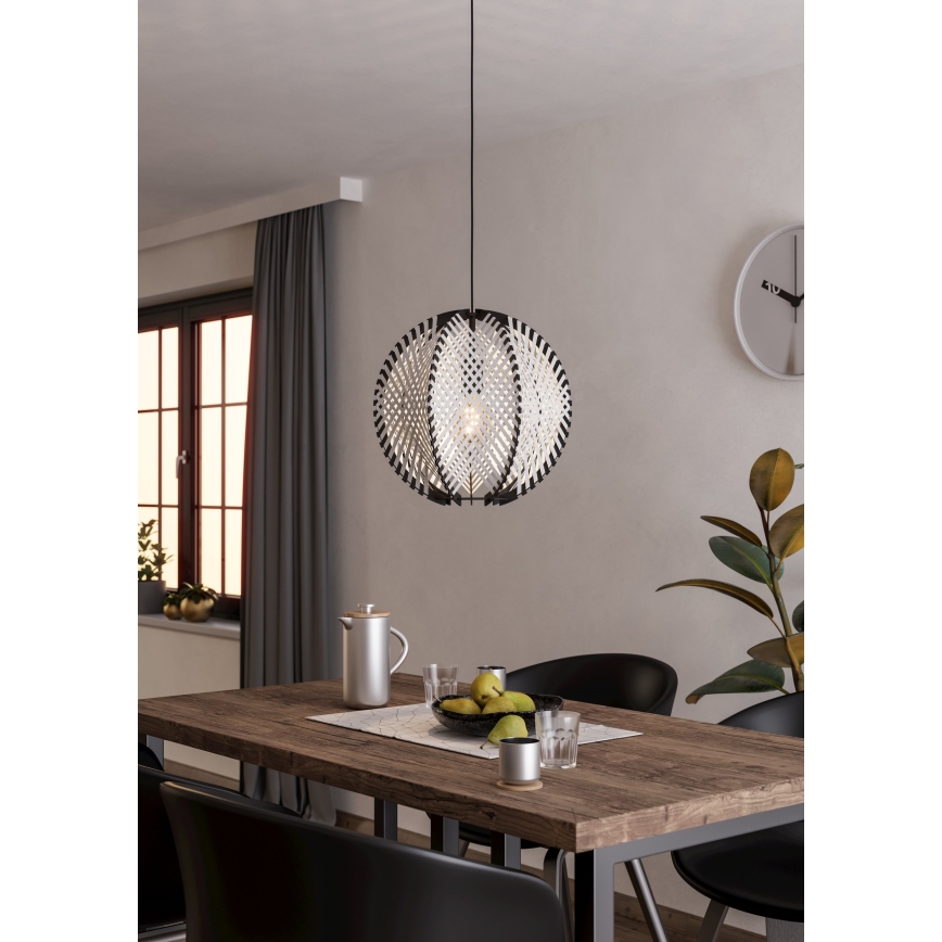 Eglo - Pakabinamas sietynas 1xE27/40W/230V diametras 40 cm balta/juoda