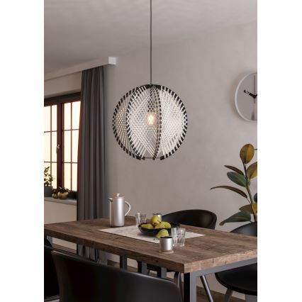 Eglo - Pakabinamas sietynas 1xE27/40W/230V diametras 48 cm balta/juoda