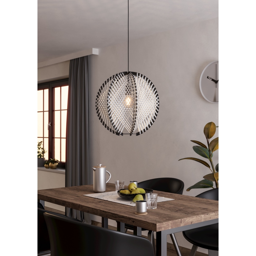 Eglo - Pakabinamas sietynas 1xE27/40W/230V diametras 48 cm balta/juoda