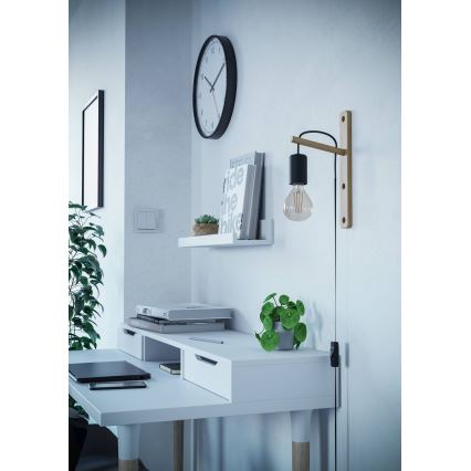 Eglo - Sieninis šviestuvas 1xE27/10W/230V Kietmedis ruda/juoda