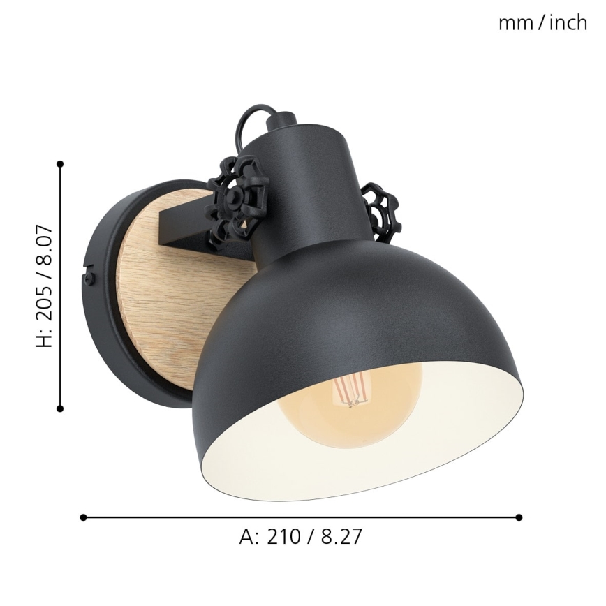 Eglo - Sieninis šviestuvas 1xE27/28W/230V - FSC sertifikuota