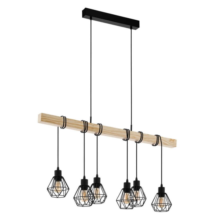 Eglo - Pakabinamas sietynas TOWNSHEND 6xE27/60W/230V - FSC sertifikuota