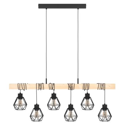 Eglo - Pakabinamas sietynas TOWNSHEND 6xE27/60W/230V - FSC sertifikuota