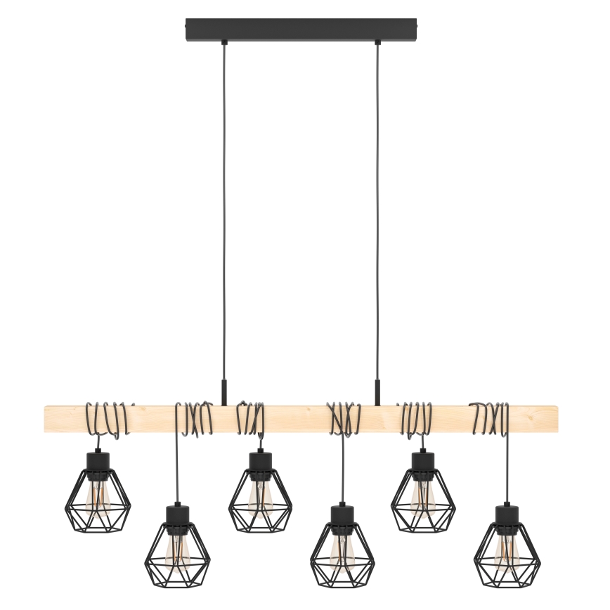 Eglo - Pakabinamas sietynas TOWNSHEND 6xE27/60W/230V - FSC sertifikuota