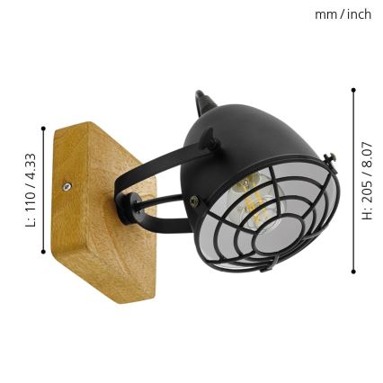 Eglo - Akcentinis apšvietimas 1xE14/40W/230V - FSC sertifikuota