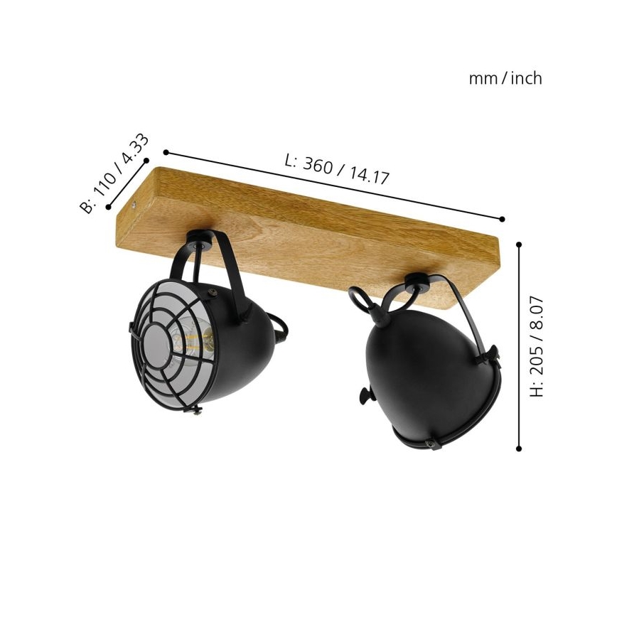 Eglo - Taškinis šviestuvas 2xE14/40W/230V