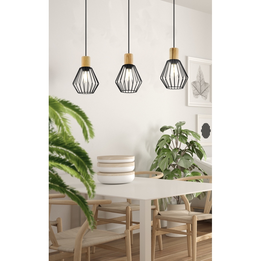 Eglo - Pakabinamas sietynas 3xE27/60W/230V - FSC sertifikuota