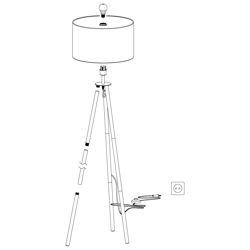 Eglo - Toršeras 1xE27/60W/230V - FSC sertifikuota
