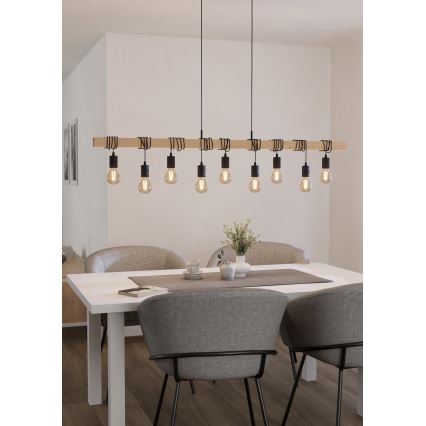 Eglo - Pakabinamas sietynas TOWNSHEND 9xE27/60W/230V - FSC sertifikuota
