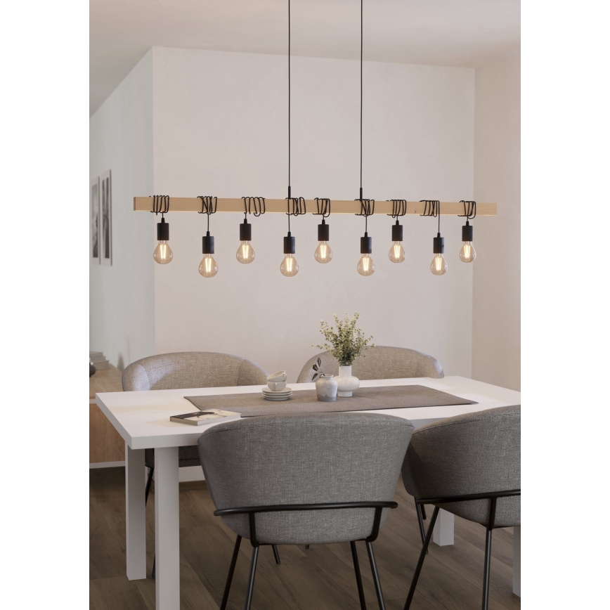 Eglo - Pakabinamas sietynas TOWNSHEND 9xE27/60W/230V - FSC sertifikuota