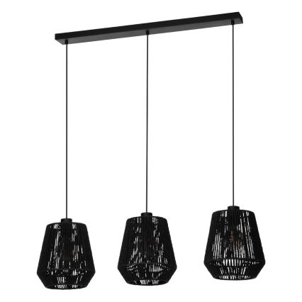 Eglo - Pakabinamas sietynas 3xE27/60W/230V juoda