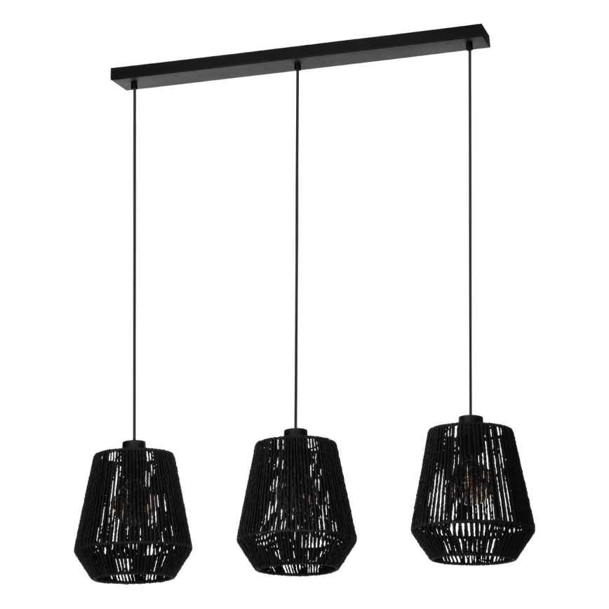 Eglo - Pakabinamas sietynas 3xE27/60W/230V juoda