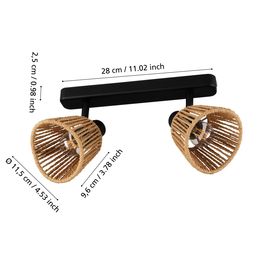 Eglo - Taškinis šviestuvas 2xE14/10W/230V juodas/smėlinis