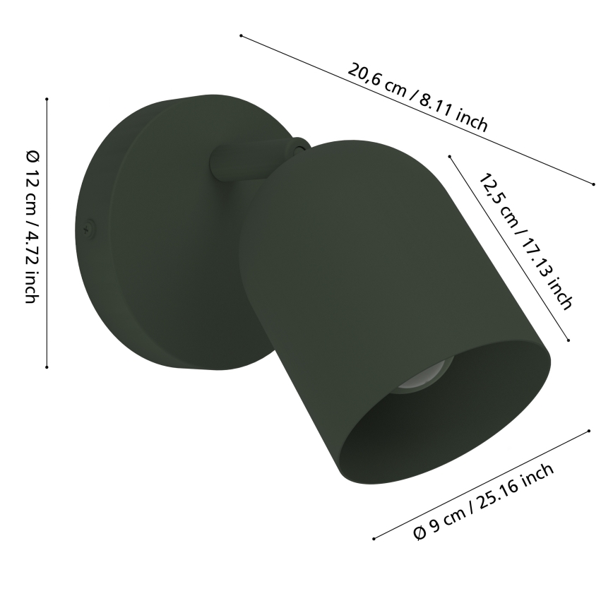 Eglo - Sieninis taškinis šviestuvas 1xE14/40W/230V žalias