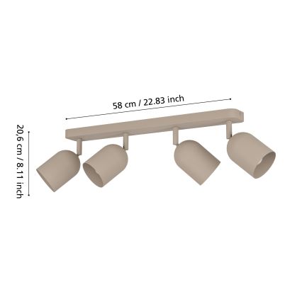 Eglo - Taškinis šviestuvas 4xE14/40W/230V smėlio spalvos