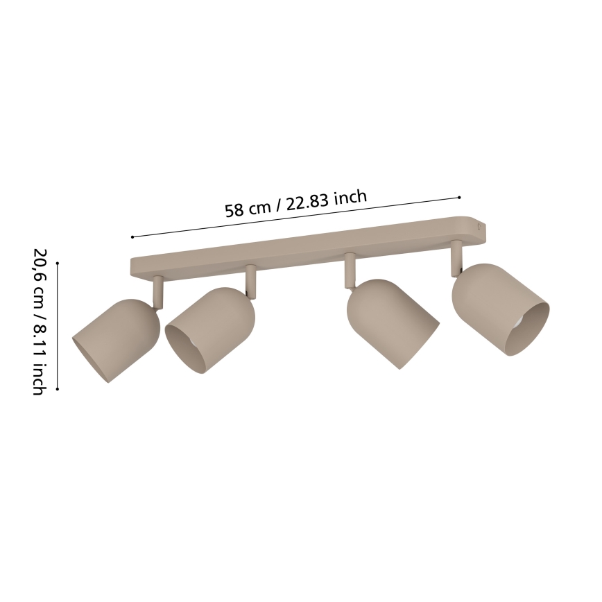 Eglo - Taškinis šviestuvas 4xE14/40W/230V smėlio spalvos