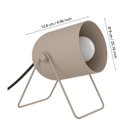 Eglo - Stalinė lempa 1xE14/8W/230V smėlinė