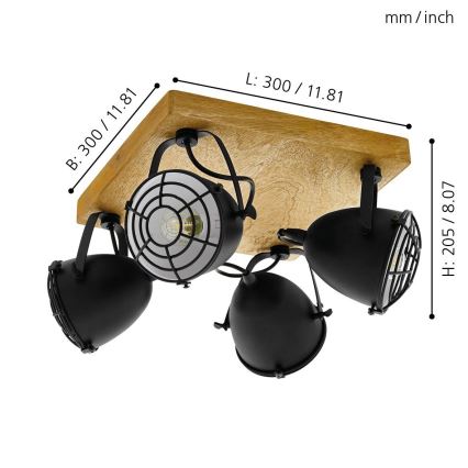 Eglo 49079 - Taškinis šviestuvas GATEBECK 4xE14/40W/230V