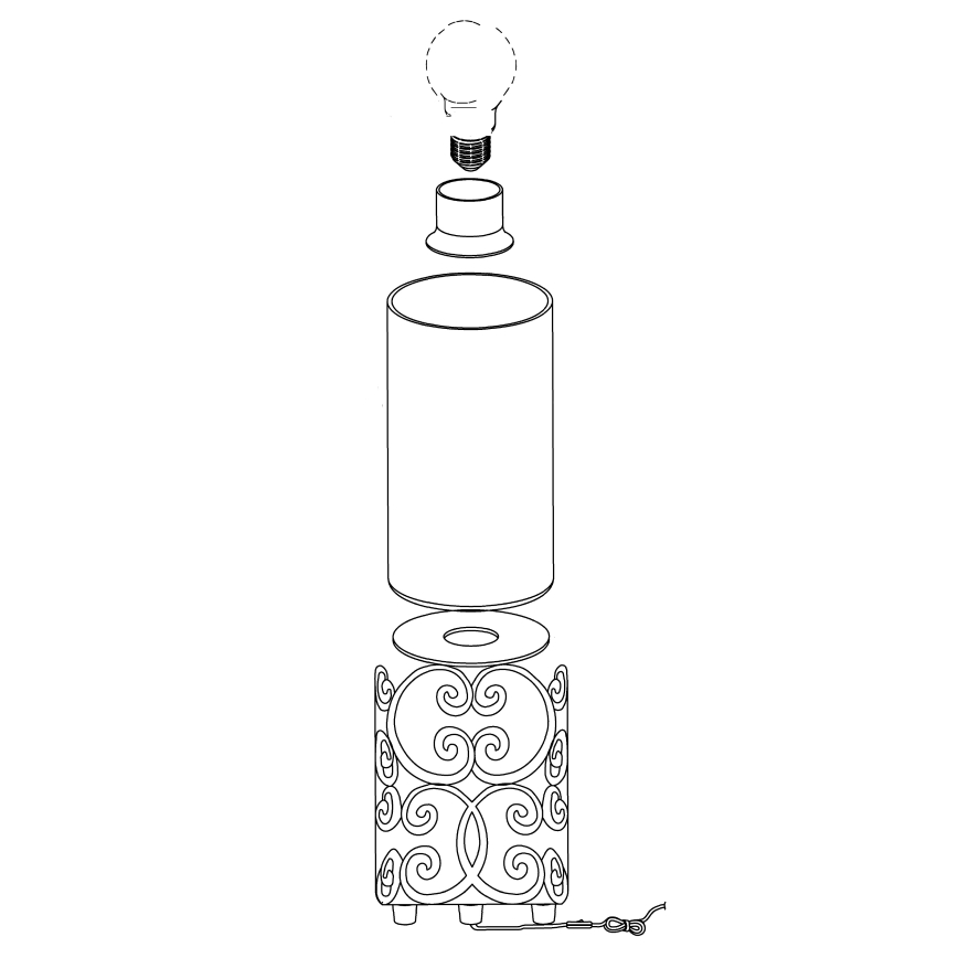 Eglo 49274 - Stalinis šviestuvas CARDIGAN 1xE27/60W/230V