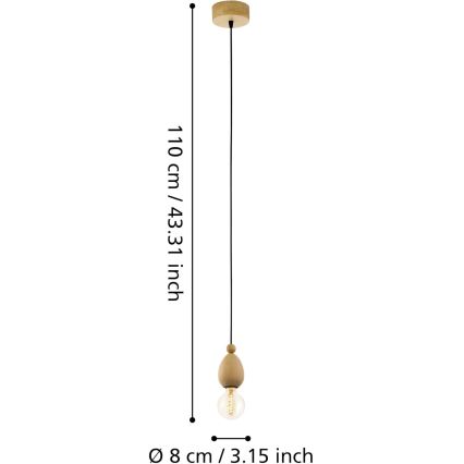 Eglo 49376 - Kabinamas šviestuvas AVOLTRI 1xE27/60W/230V