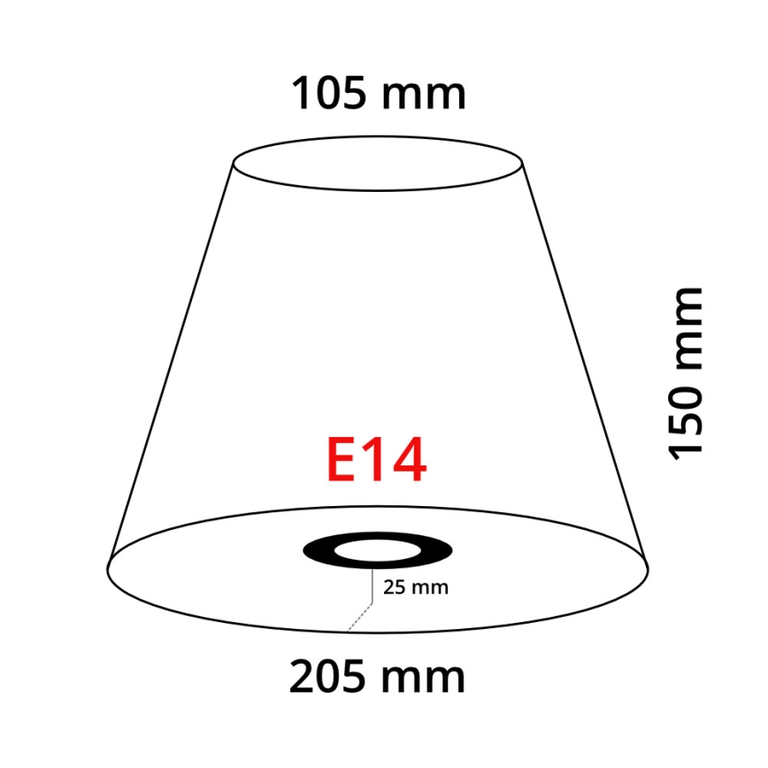 Eglo 49432 - Lempos gaubtas toršerui VINTAGE raudona išsiuvinėti E14 diametras 20,5 cm