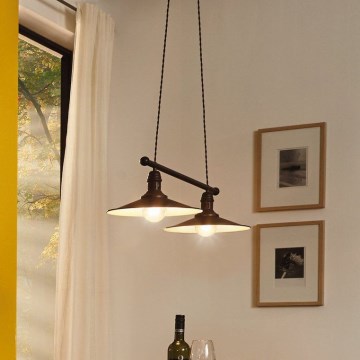 Eglo 49457 - Pakabinamas šviestuvas ant troselio STOCKBURY 2xE27/60W/230V