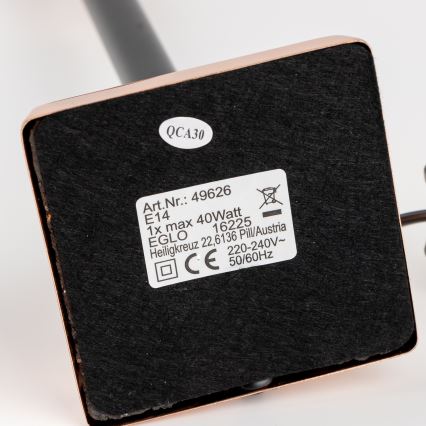 Eglo 49626 - Šviestuvo koja TRUNGLE 1xE14/40W/230V